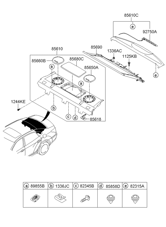 Hyundai 85613-3M000 Trim Mounting Clip 85613-3M000 Hyundai Trim Mounting Clip