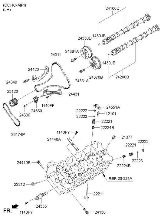 24336-3A000 Hyundai Bolt-Chain Tensioner