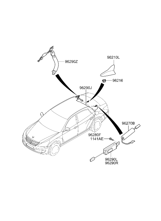 Hyundai 96290-3N150 Feeder Cable Assembly-Gps ANNTENA AVNT 96290-3N150 Hyundai Feeder Cable Assembly-Gps ANNTENA AVNT