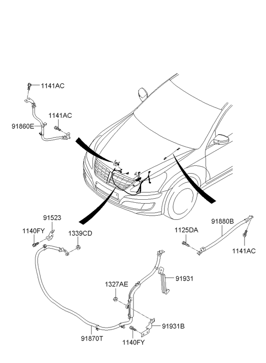 Hyundai 91870-3N520 Wiring Assembly-ALTERNATOR Extension 91870-3N520 Hyundai Wiring Assembly-ALTERNATOR Extension