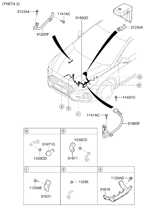 Hyundai 91982-3Q000 Terminal-Battery(+) 91982-3Q000 Hyundai Terminal-Battery(+)