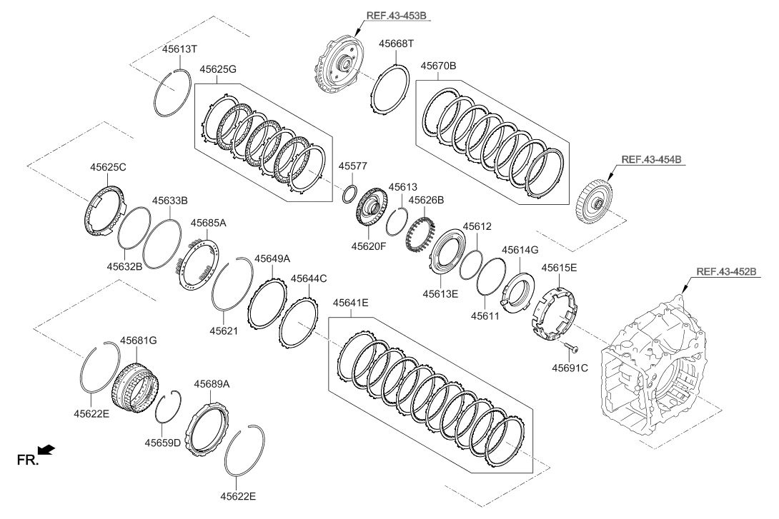45665-4G100 Hyundai Disk Set-28 Brake