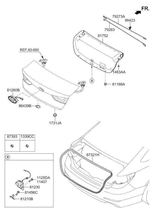 Hyundai 81220-C1500 Striker Assembly-Trunk Lid 81220-C1500 Hyundai Striker Assembly-Trunk Lid