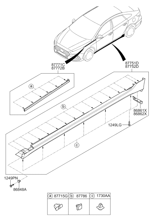 Hyundai 87772-C1510 Garnish Assembly-Fender RH 87772-C1510 Hyundai Garnish Assembly-Fender RH