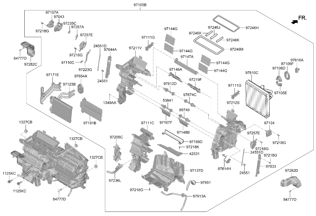 97205-BYAA0 Hyundai Heater & Evaporator Assembly