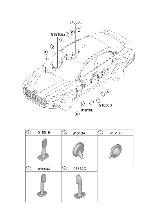 Hyundai 916J0-BY260 Wiring Assembly Front Driver 916J0-BY260 Hyundai Wiring Assembly Front Driver
