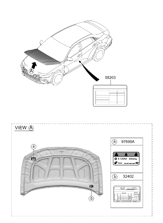 Hyundai 32450-03AC4 Emission Label 32450-03AC4 Hyundai Emission Label
