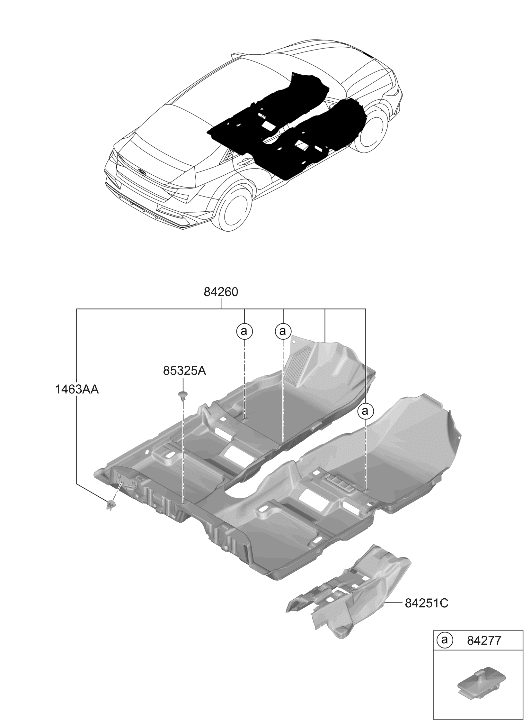 Hyundai 84260-BY310-NNB Floor Carpet Assembly 84260-BY310-NNB Hyundai Floor Carpet Assembly