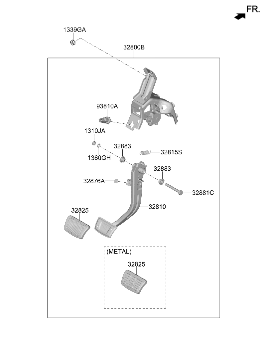 Hyundai 32800-BY110 PEDAL ASSY-BRAKE 32800-BY110 Hyundai PEDAL ASSY-BRAKE