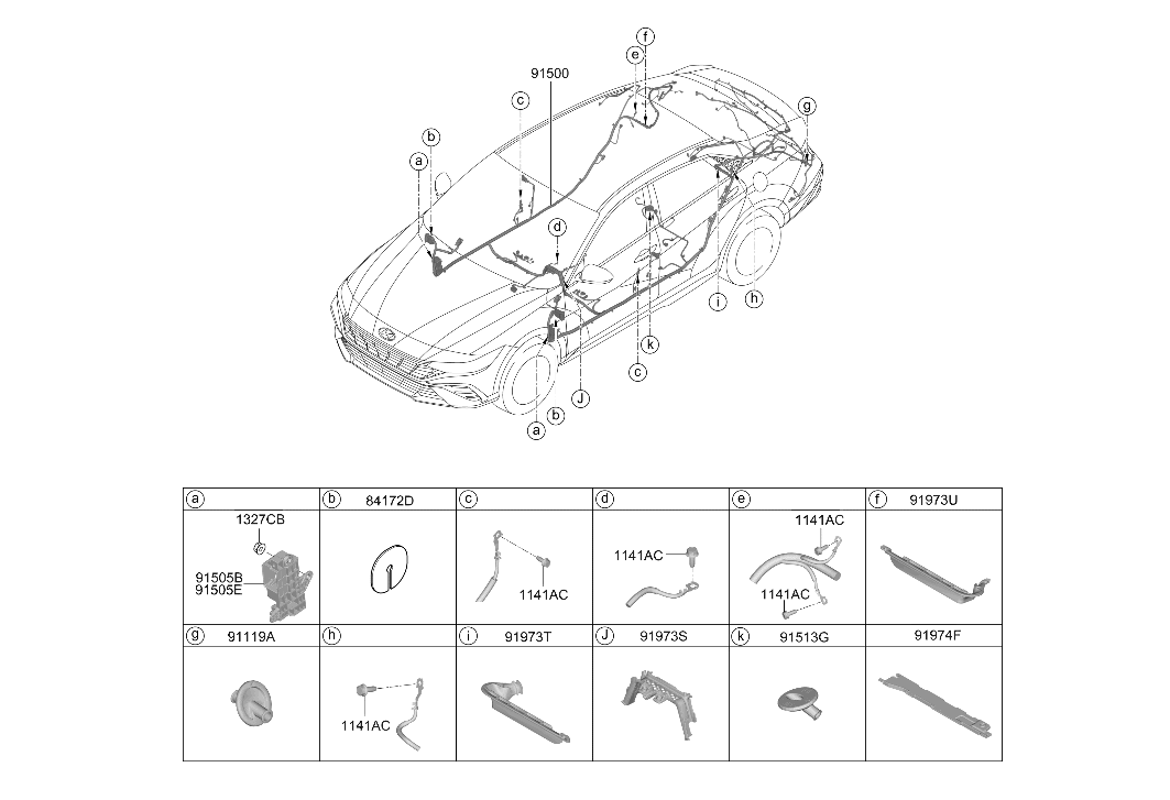 Hyundai 91961-BY070 Protector Wiring 91961-BY070 Hyundai Protector Wiring