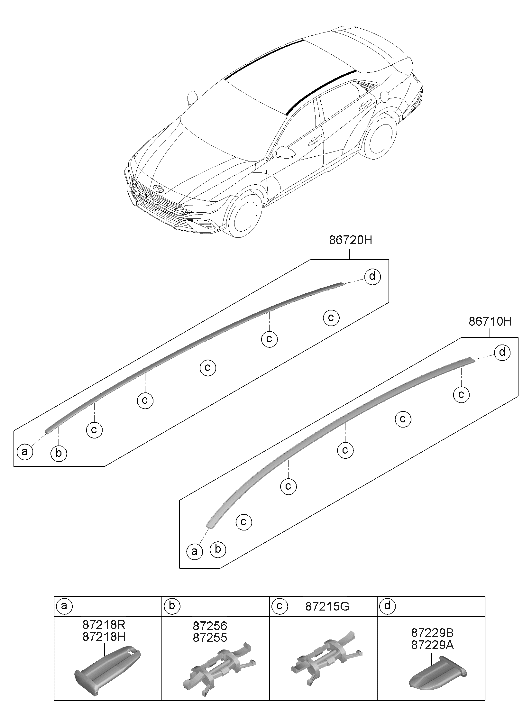 Hyundai 87235-AA100 Clip Roof Moulding 87235-AA100 Hyundai Clip Roof Moulding