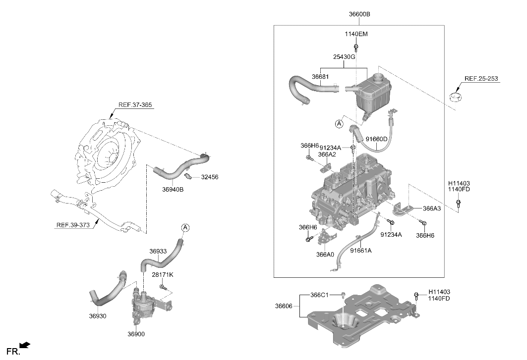 Hyundai 254R0-BY700 Reservoir Tank Assembly 254R0-BY700 Hyundai Reservoir Tank Assembly