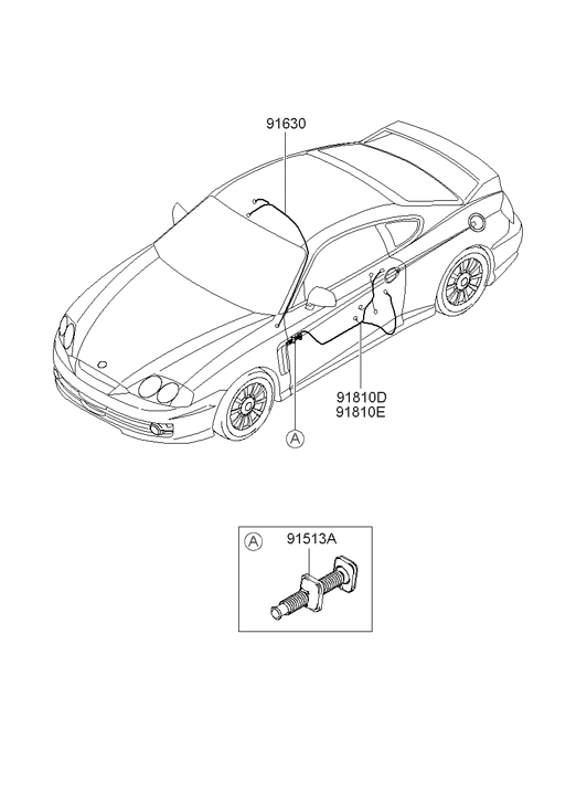 Hyundai 91625-2C020 Wiring Assembly Front Door (Driver) 91625-2C020 Hyundai Wiring Assembly Front Door (Driver)