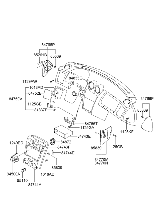84743-2C000 Hyundai Pad-Antinoise