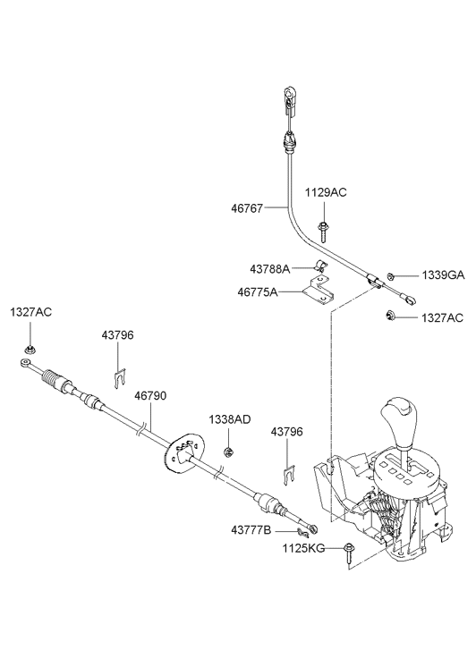 Hyundai 46775-2C000 Bracket-Shift Lock Cable 46775-2C000 Hyundai Bracket-Shift Lock Cable