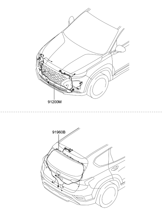 91650-S2010 Hyundai Tail Gate Wiring Assembly