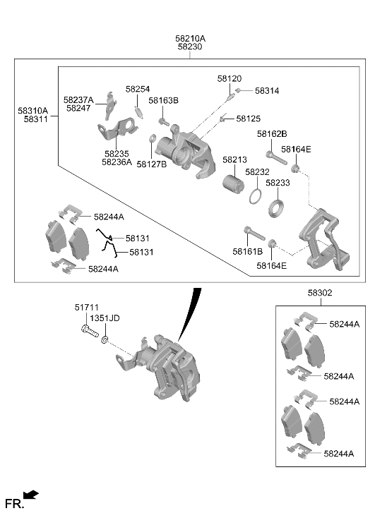 58226-IB000 Hyundai GUIDE CABLE,LH