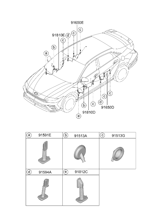 Hyundai 916J0-IB150 Wiring Assembly Front Driver 916J0-IB150 Hyundai Wiring Assembly Front Driver