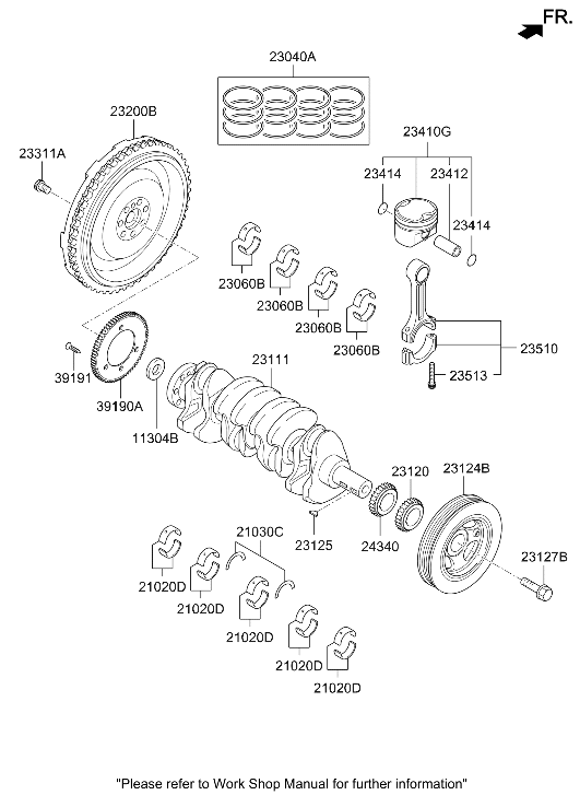 23200-2GGD0 Hyundai FLYWHEEL ASSY