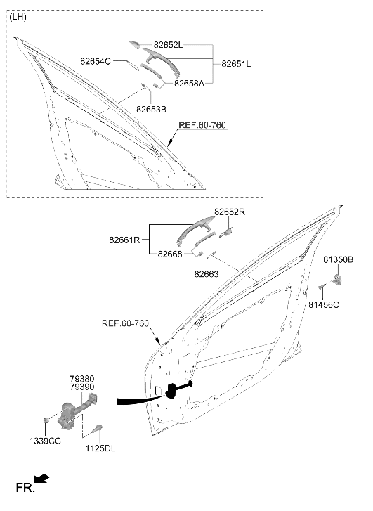 Hyundai 82651-AA500 Door Outside Handle Assembly Left Hand 82651-AA500 Hyundai Door Outside Handle Assembly Left Hand