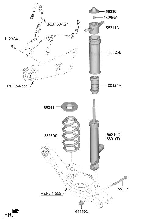 Hyundai 55307-IB500 SHOCK ABSORBER ASSY-REAR,LH 55307-IB500 Hyundai SHOCK ABSORBER ASSY-REAR,LH