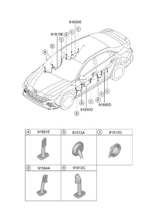 Hyundai 91600-IB060 Wiring Assembly Front Driver 91600-IB060 Hyundai Wiring Assembly Front Driver