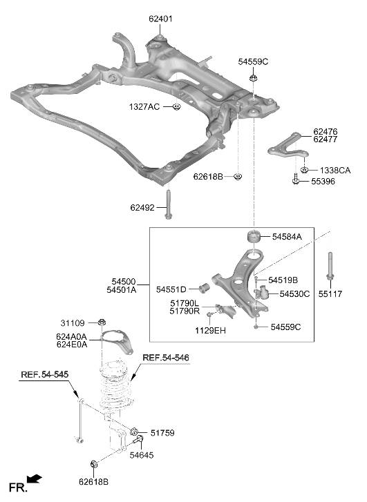 624A0-AA000 Hyundai REINF-STRUT RING FR,LH