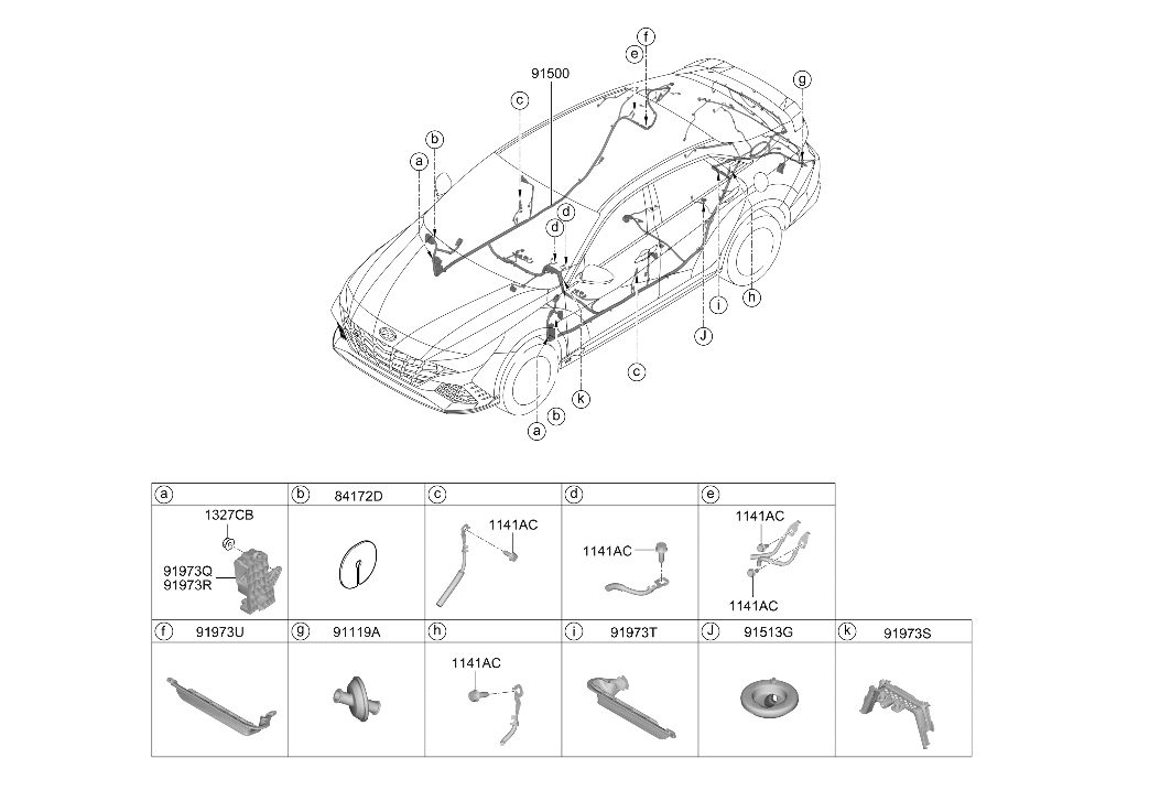 Hyundai 91510-IB010 Wiring Assembly Floor 91510-IB010 Hyundai Wiring Assembly Floor