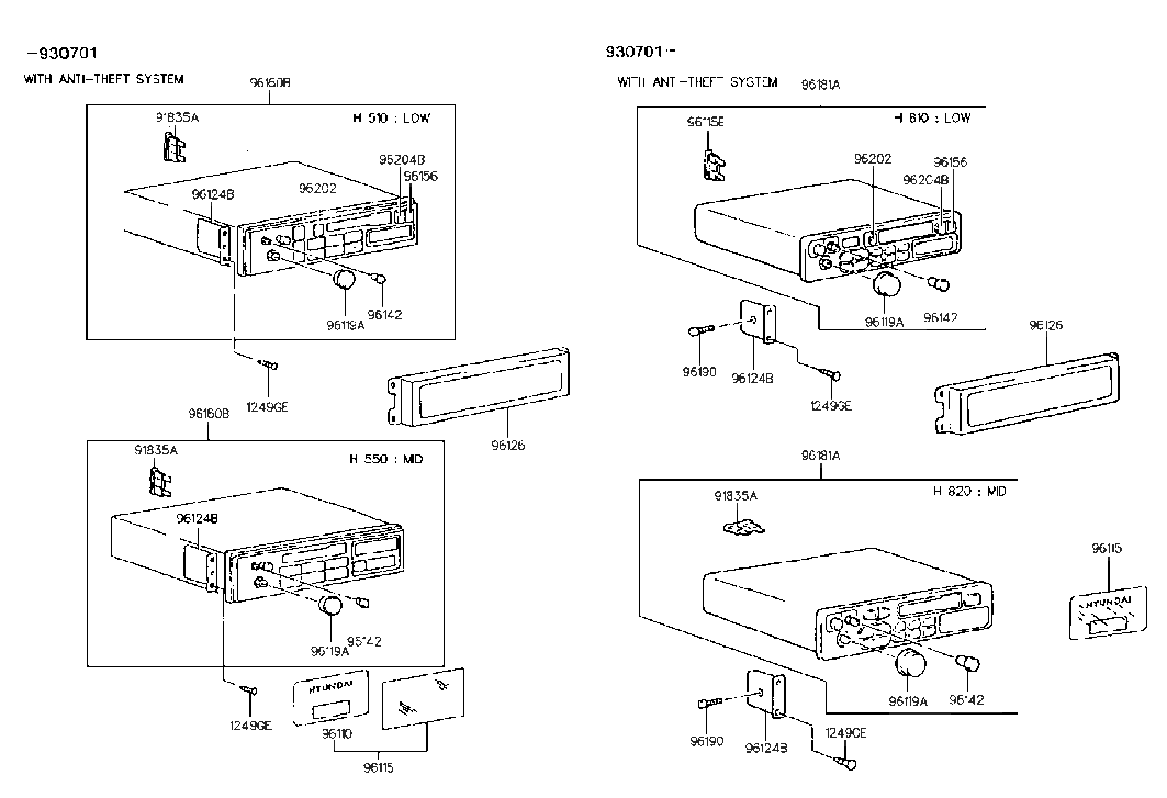 Hyundai 96146-28000 Bracket-Radio Mounting 96146-28000 Hyundai Bracket-Radio Mounting