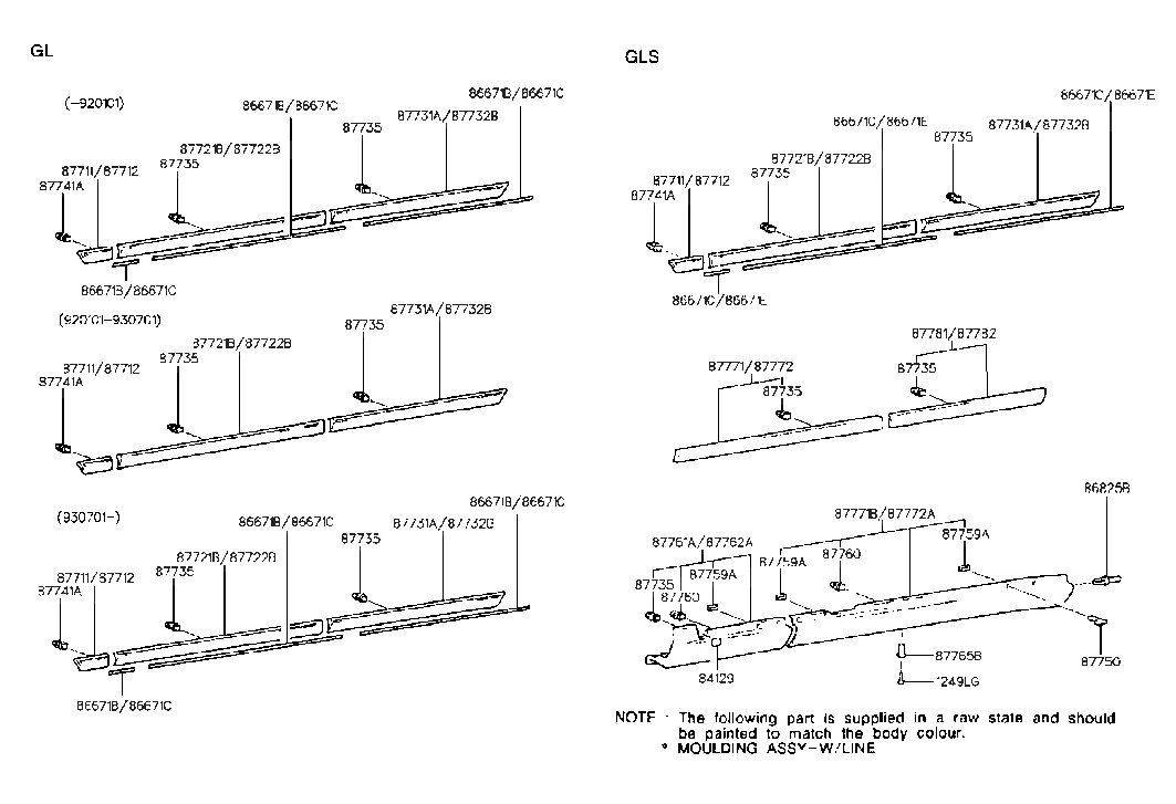 87762-28600 Hyundai MOULDING-Side SILL R
