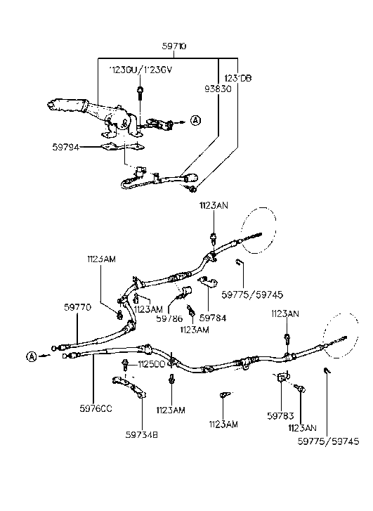 Hyundai 59710-28010-FD Parking Brake Lever Assembly 59710-28010-FD Hyundai Parking Brake Lever Assembly