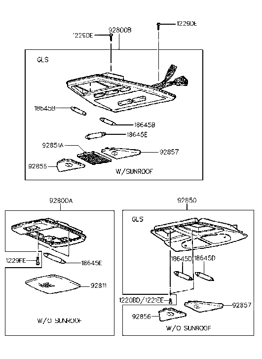 Hyundai 92857-28100-AR Shade Assembly-Map RH 92857-28100-AR Hyundai Shade Assembly-Map RH