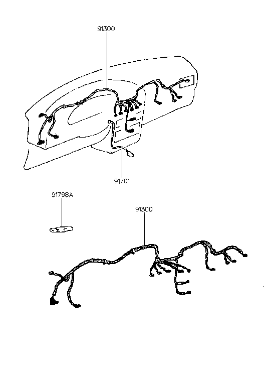 91701-28100 Hyundai Air Bag Wiring Assembly