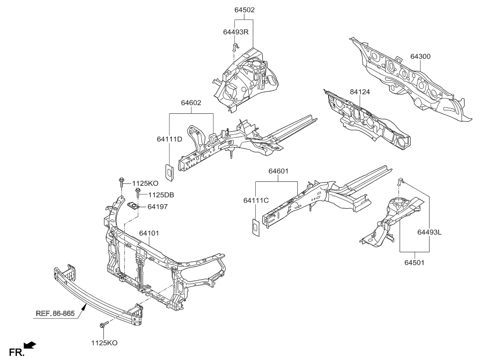 64495-3V000 Hyundai Bracket Assembly-Fender Mounting Upper Front