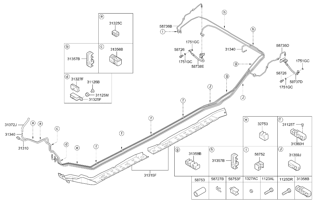 Hyundai 31340-3V500 Fuel Vapor Tube 31340-3V500 Hyundai Fuel Vapor Tube