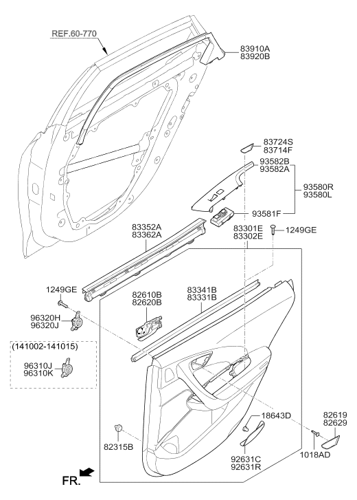 Hyundai 93581-3V012 Power Window Sub Unit Assembly 93581-3V012 Hyundai Power Window Sub Unit Assembly