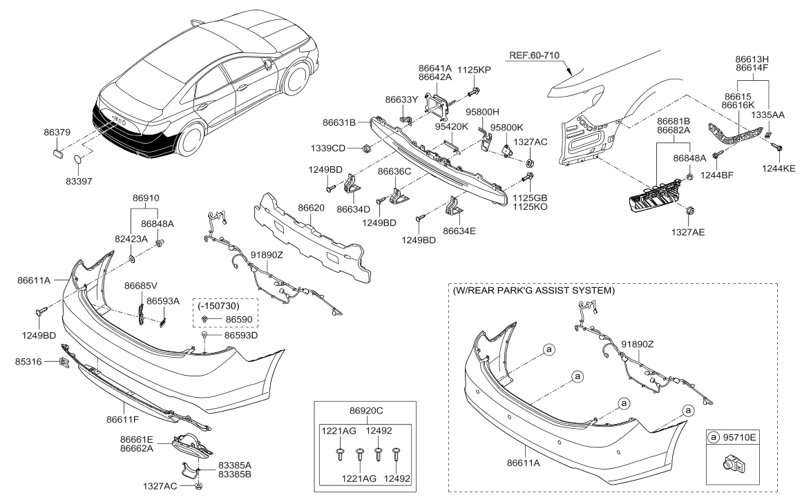 Hyundai 86920-3V000 Clip Assembly-License Plate Mounting 86920-3V000 Hyundai Clip Assembly-License Plate Mounting