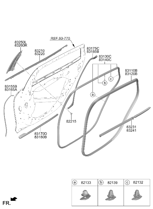82132-T4010 Hyundai CLIP-WEATHERSTRIP MTG
