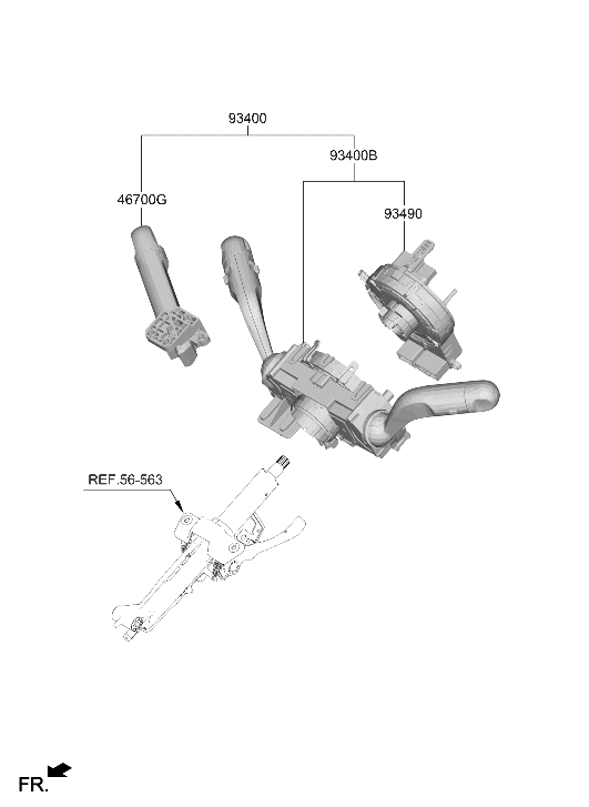 934H2-GI080-NNB Hyundai SUB SWITCH ASSY-MULTIFUNCTION