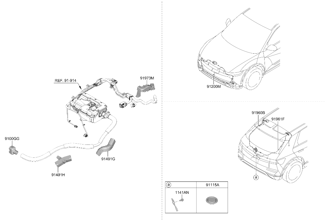 91651-GI410 Hyundai Tail Gate Wiring Assembly