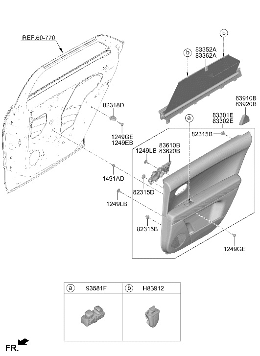 83916-GI000-PNY Hyundai CURTAIN-REAR DR,RH