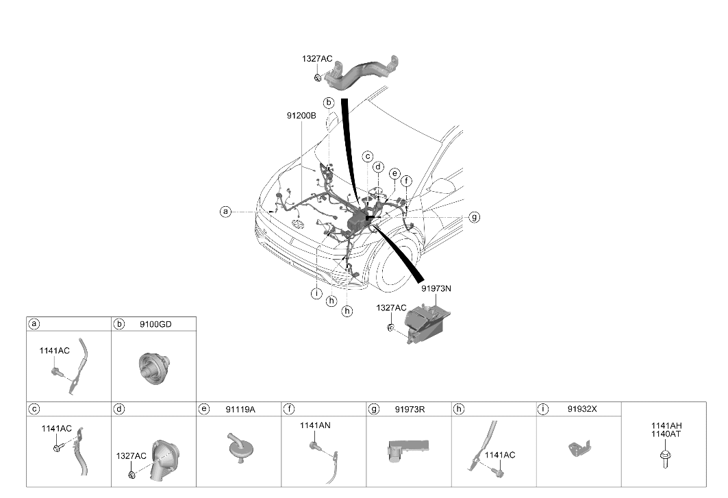 91211-GI111 Hyundai Wiring Assembly Front
