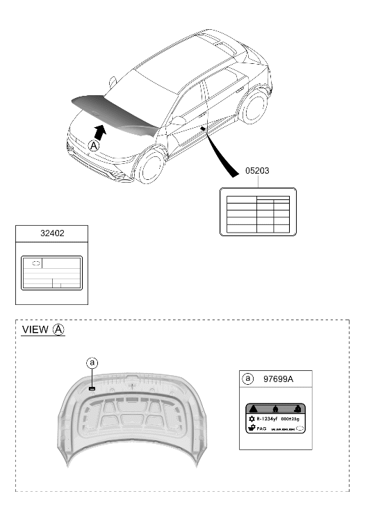 32410-1XAG2 Hyundai Emission Label