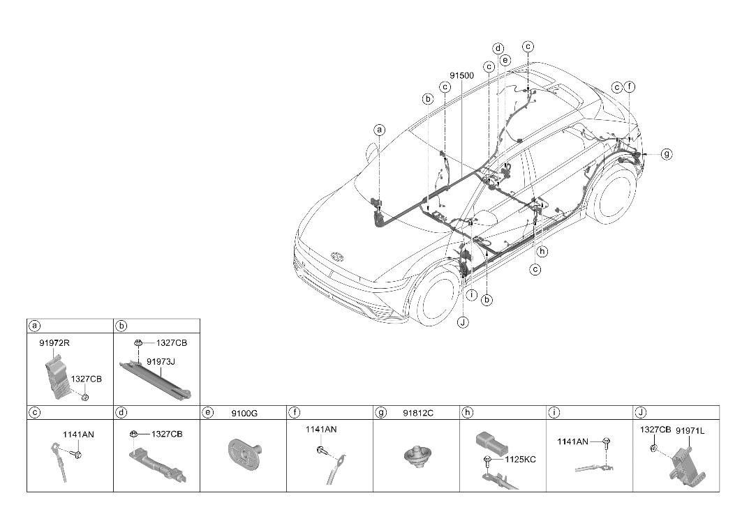 91530-GI122 Hyundai Wiring Assembly Floor