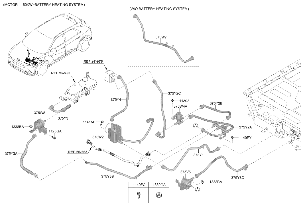 375Y4-GI010 Hyundai HOSE-BATTERY HEATER NO.2