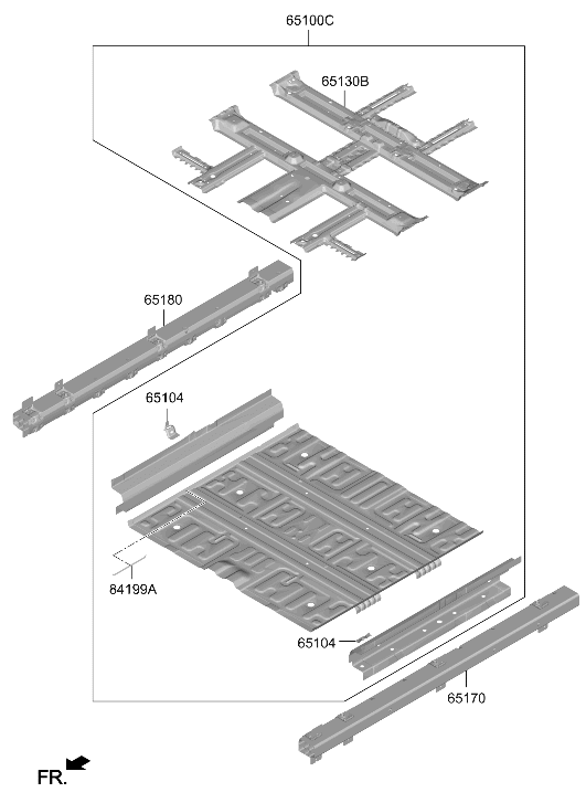 65100-GI200 Hyundai Panel Assembly Floor Center