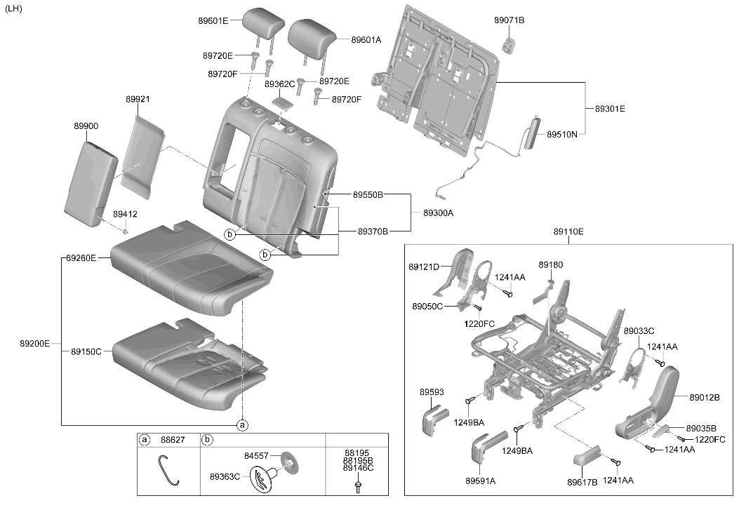 Hyundai 89186-GI000-NNB COVER-REAR SEAT CUSHION SIDE,L 89186-GI000-NNB Hyundai COVER-REAR SEAT CUSHION SIDE,L