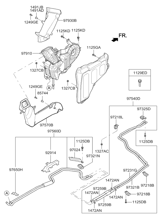 Hyundai 97553-4D000 Bracket-Heater 97553-4D000 Hyundai Bracket-Heater