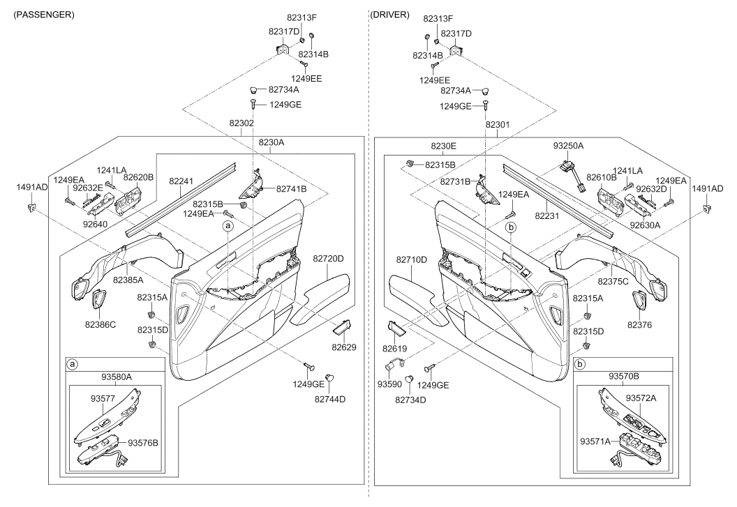 82302-3J142-OR Hyundai Panel Complete Front Door Trim Right Hand