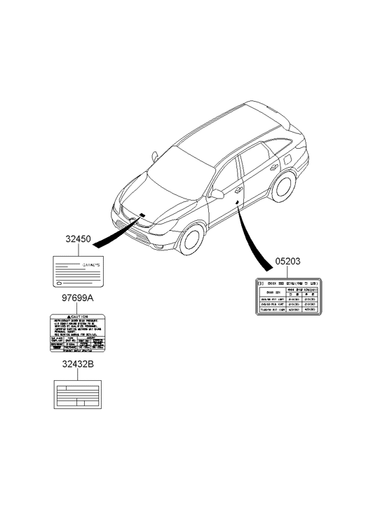 32450-3C219 Hyundai Label Emission Control